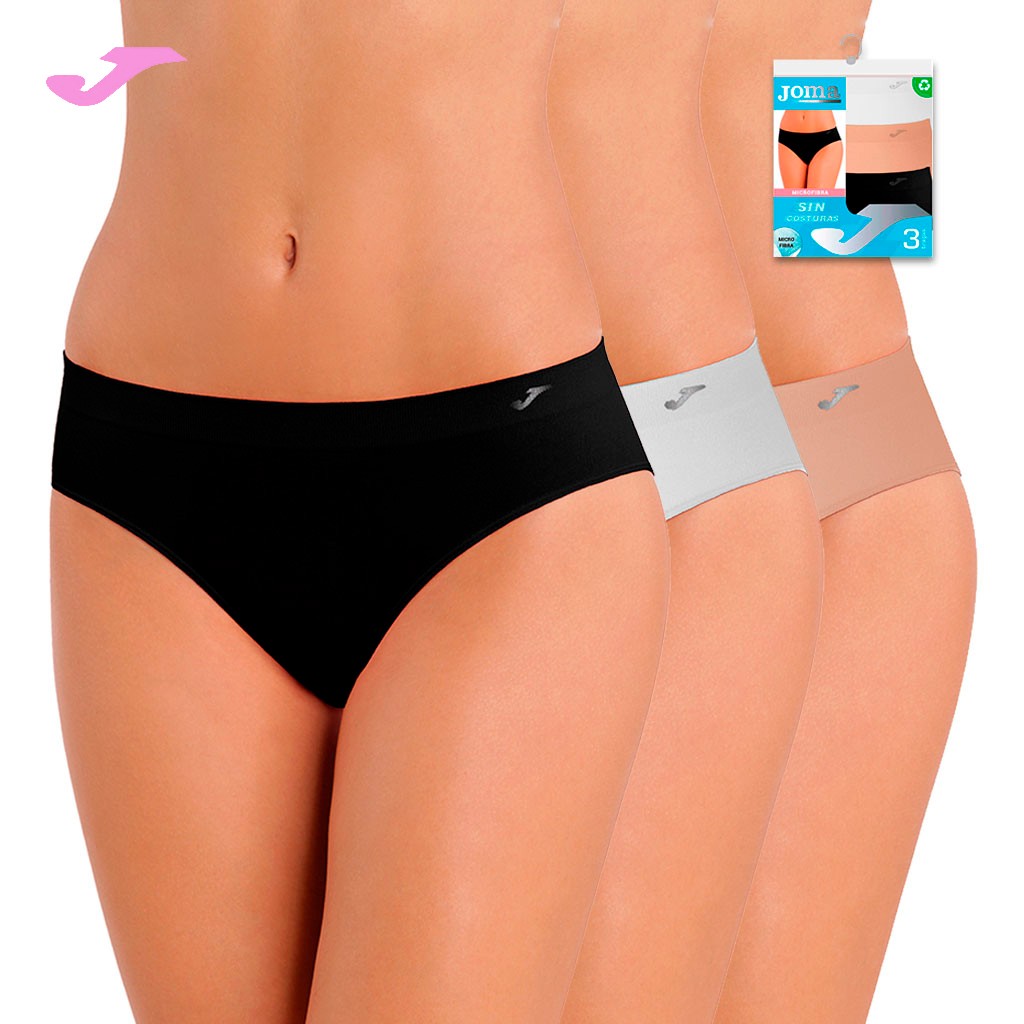 Braga bikini mujer sin costuras microfibra pack x3